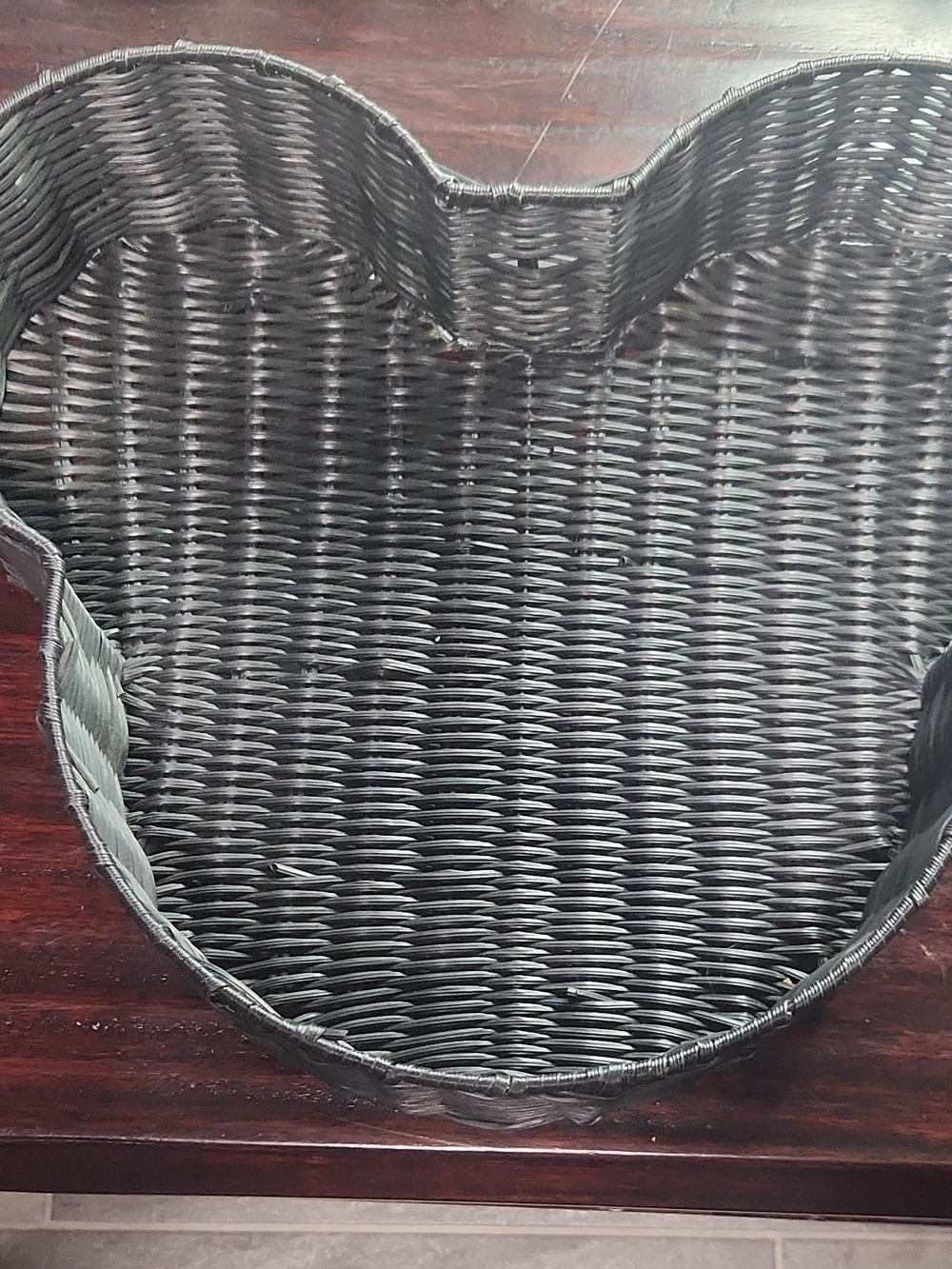 Disney Black Woven Mickey-Shaped Basket